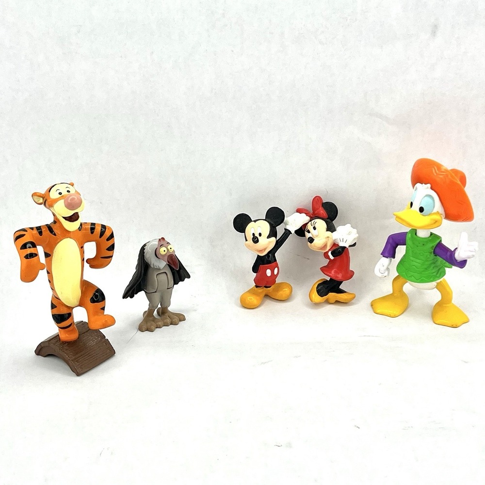 Disney Rare Vintage Figurines Lot Of 5 (Mickey,Minnie,Tiger,Donald Duck, Vulture